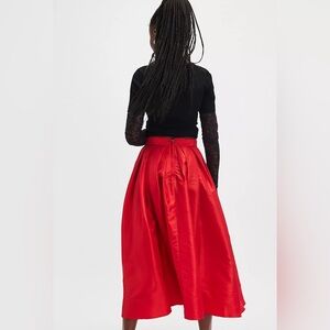 Free People Emilia Full Skirt in High Risk Red